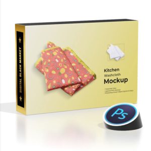 Kitchen Wash Cloth Mockup