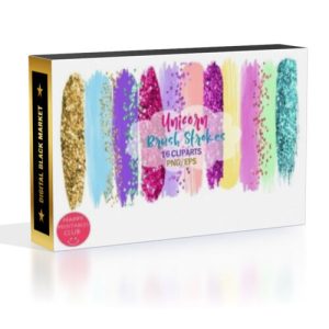 Unicorn Brush Strokes Clipart