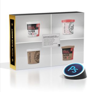 Paper Tub With Lid Packaging Mockup - Photoshop