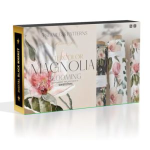 Magnolia Blooming Seamless Patterns